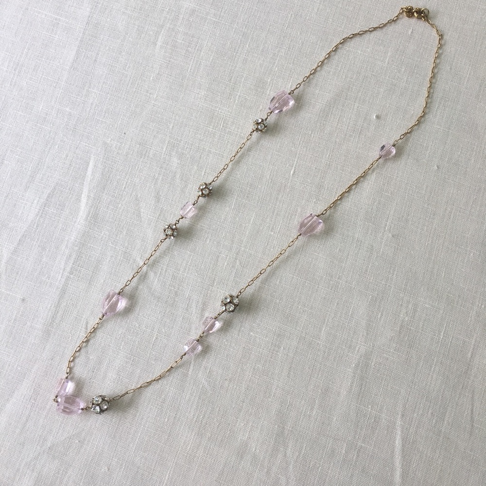 J.Crew Necklace Gold and Pink and 💎 17"